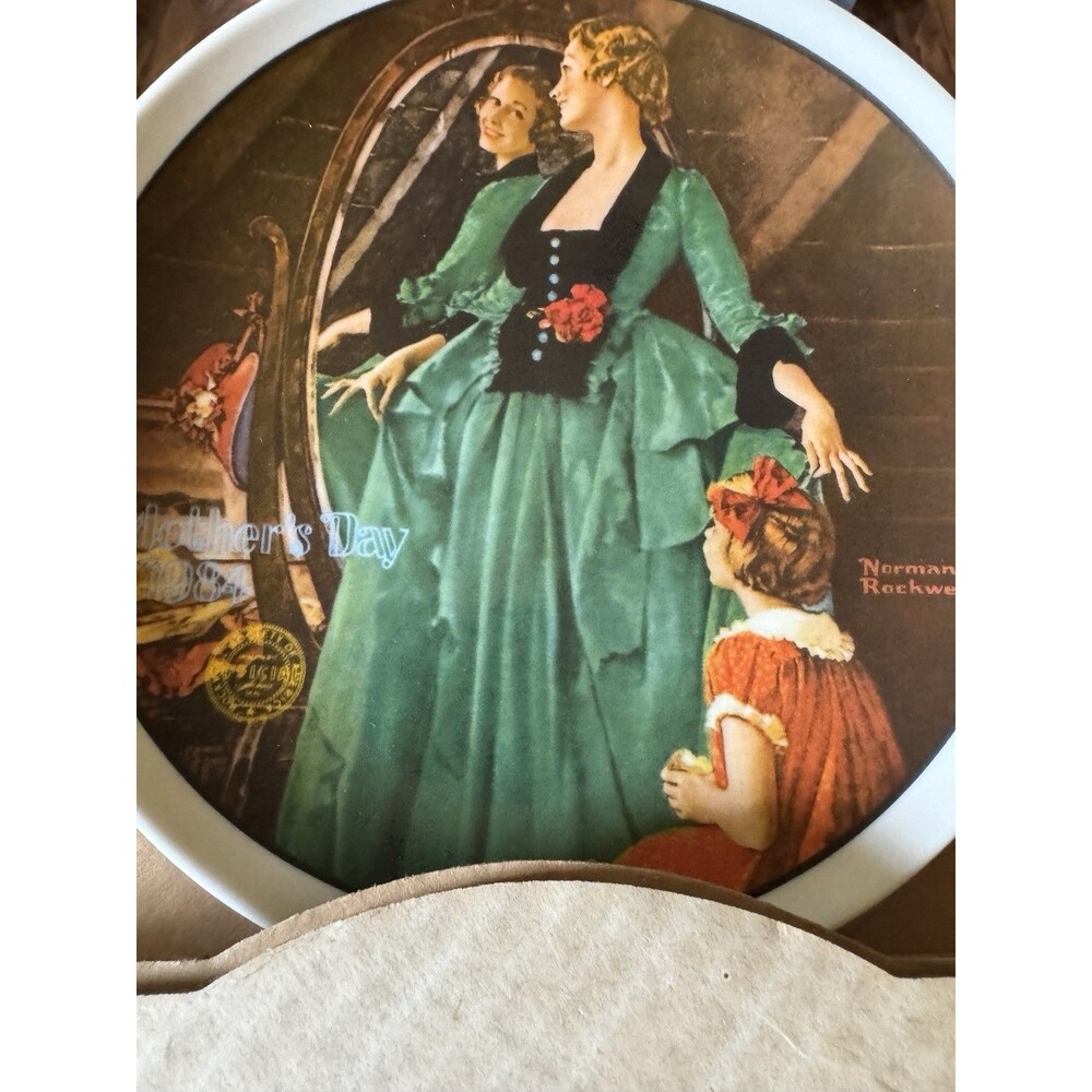 1984 NORMAN ROCKWELL MOTHERS DAY PLATE GRANDMA'S COURTING DRESS KNOWLES VTG